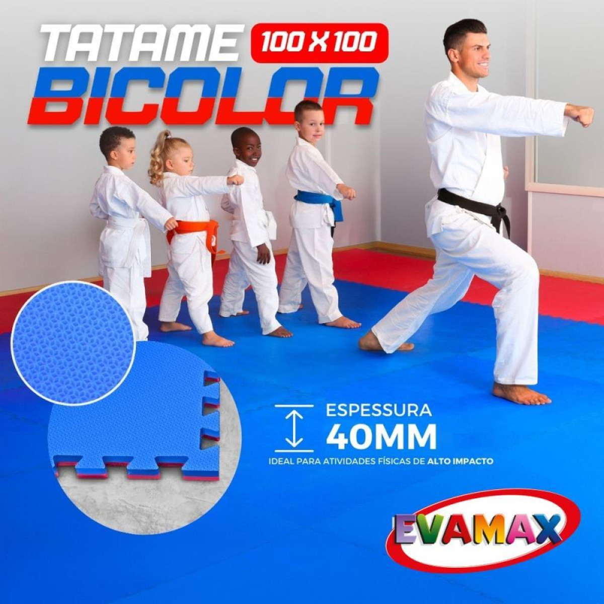 Tatame Eva Bicolor Az/vm 1x1m 40mm-125367-45031