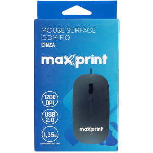 Mouse Optico Usb 1200dpi Surface Cinza 2.0m-127501-82981