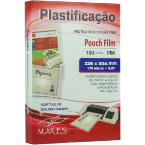 Plastico Para Plastificacao Pouch Film Oficio 226x340 0,07