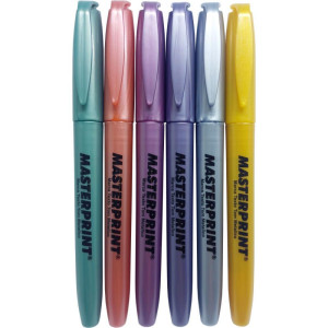 Caneta Marca Texto Mp 612 Metalico/glitter 6cores