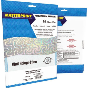 Filme Adesivo Inkjet A4 135g Holografico Espiral
