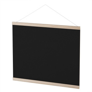 Quadro Aviso Moldura Madeira Mural Negro 47x37cm