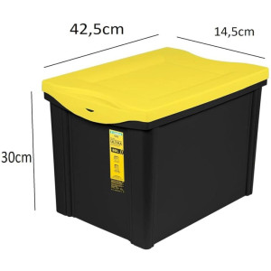Caixa Plastica Multiuso Preto 30l 30,5x42,5x30,7 Medio-125749-66700