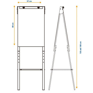 Cavalete Para Flip-chart Duplo Compact Line 2em1 87.6cm-127095-62228
