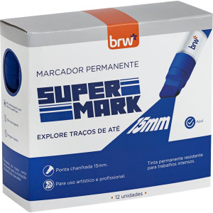 Pincel Marcador Permanente Supermark Azul-128026-99344