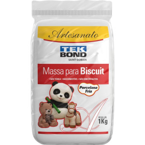 Massa De Porcelana Fria Biscuit 1kg Branca