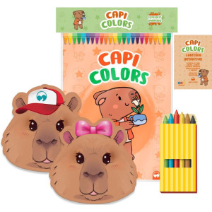 Livro Infantil Colorir Super Kit Capivaras C/giz