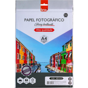 Papel Fotografico Inkjet A4 Glossy Brilhante 150g.