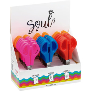 Tesoura Escolar Aco 13cm C/regua 3 Cores Neon-128077-38652