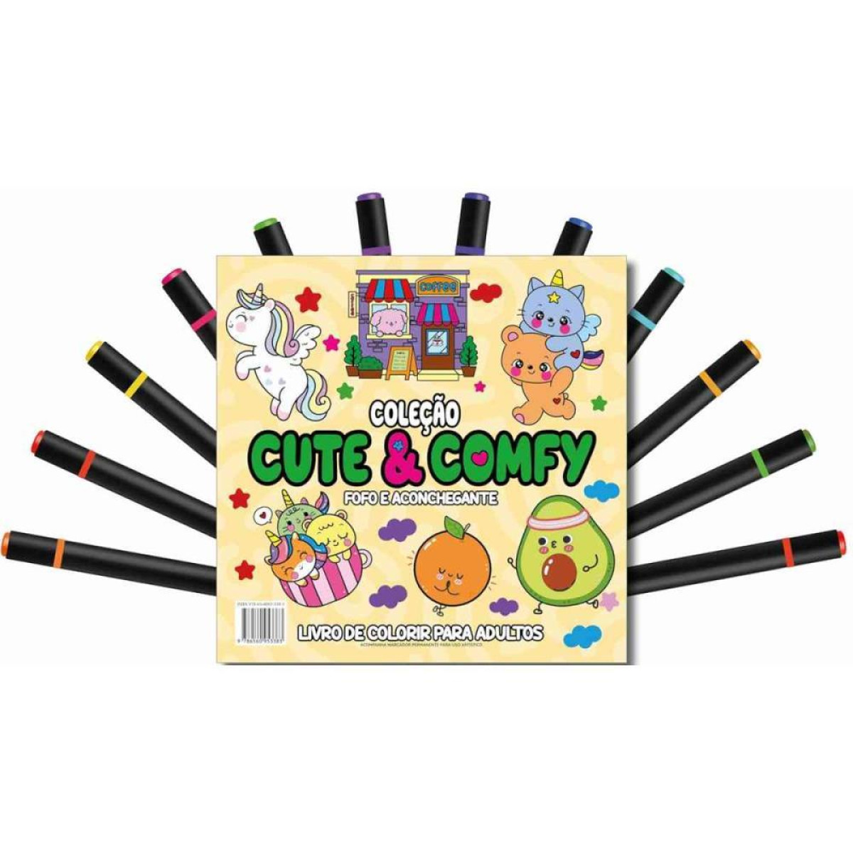 Livro De Colorir Cute E Comfy C/12canetas-126744-18363