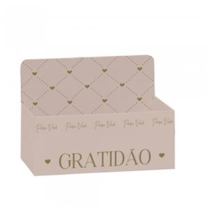 Cachepot Paper Decorado Essencia Nude Retang.24x15x10cm