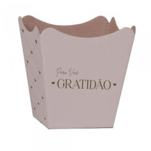 Cachepot Paper Decorado Pote 15 Essencia Nude 16x17x11cm