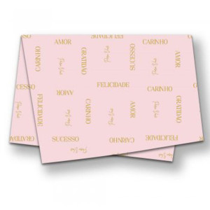 Papel Seda Decorado 50x70cm Essencia Rosa Quartz