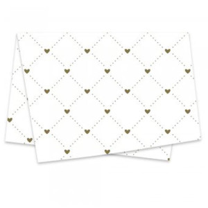 Poli Sujinho Decorado 49x69cm Heart Branco/ouro