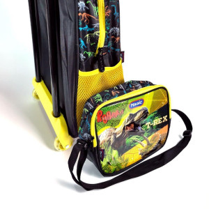 Mochila Infantil Com Rodinha Dinossauro T-rex G Estojo+lanc-127614-61566