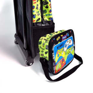 Mochila Infantil Com Rodinha Game Over G Estojo+lancheira-127616-65563