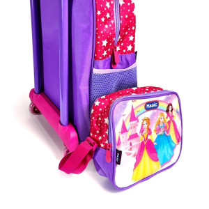 Mochila Infantil Com Rodinha Princesas G Estojo+lancheira-127611-75066