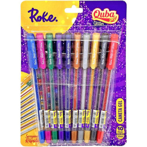 Caneta Gel Roke Quba  Gliter 1.0mm (s)