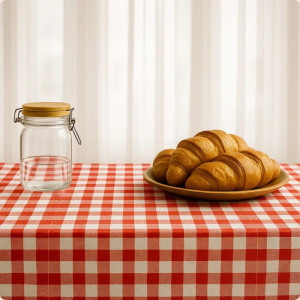 Toalha Plastica 78x78cm Xadrez Vermelho-125763-41162