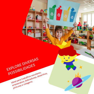 Papel Cartolina Rosa Escolar 50x66cm. 120g.-126907-90330