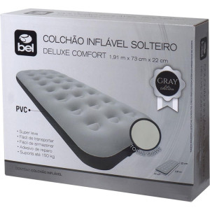 Colchao Inflavel Solteiro Cinza Ate150-127621-59383