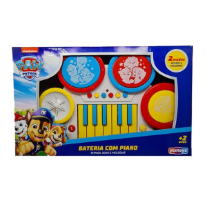 Bateria Infantil Com Piano Patrulha Canina Yestoys Ref 20417