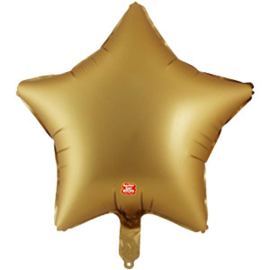 Balao Metalizado Decorado Estrela Dourado Fosco 45cm-127632-85011