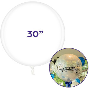 Balao Redondo Bubble Balloon Cristal Az 30cm