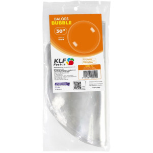 Balao Redondo Bubble Balloon Cristal Az 30cm-127250-54728