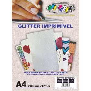 Papel Fotografico Inkjet A4 Imprimivel Glitter 250g-128180-25124