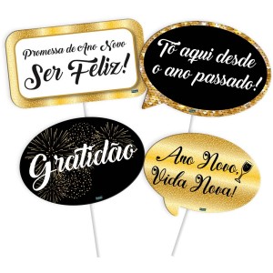 Placas Divertidas Ano Novo 48 Unidades-110575-36209