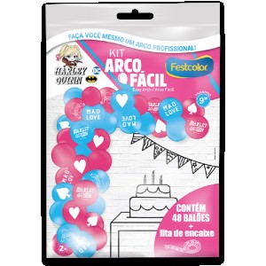 Kit Arco Fácil De Balões Arlequina 3 Unidades-111582-15154