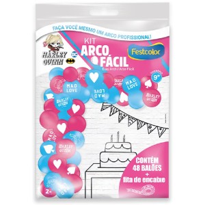 Kit Arco Fácil De Balões Arlequina 3 Unidades-111582-28391