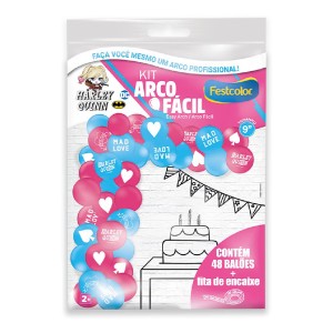 Kit Arco Fácil De Balões Arlequina 3 Unidades-111582