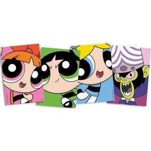 Quadros Decorativos As Meninas Super Poderosas Com 4 Unidades-110162-46655