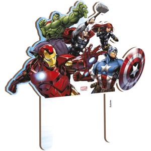 Topo Para Bolo Mdf Avengers Com 6 Unidades