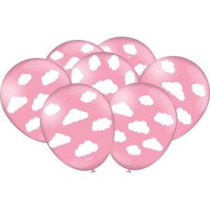 Balão Decorado Nuvem Rosa Claro Com 25 Unidades