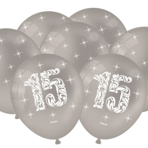 Balão 15 Anos Prata Metallic Com 25 Unidades