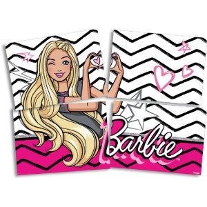 Painel 4 Lâminas Barbie 5 Unidades