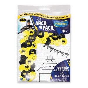 Kit Arco Fácil De Balões Batman Geek 3 Unidades-111572