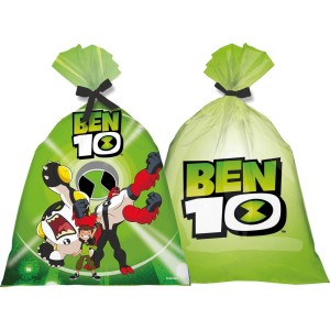 Sacola Plástica Ben 10 Com 8 Unidades