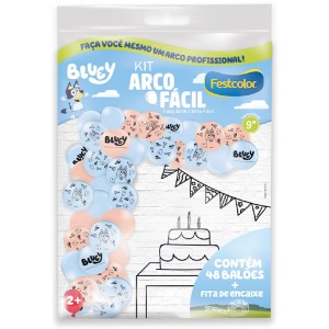 Kit Arco Fácil De Balões Bluey 3 Unidades-111579-79604