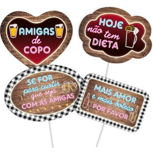 Placas Divertidas Boteco Delas Com 4 Unidades