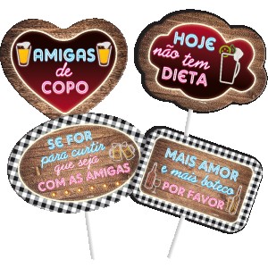 Placas Divertidas Boteco Delas Com 4 Unidades-111472-43860