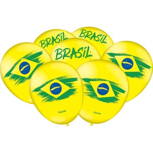 Balão Amarelo Brasil Com 25 Unidades