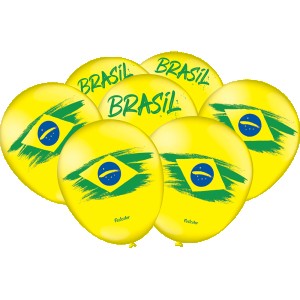 Balão Amarelo Brasil Com 25 Unidades-110174-80966