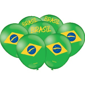 Balão Verde Brasil Com 25 Unidades-110176-77086