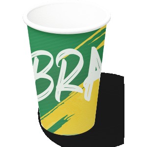 Copo Papel 300ml Brasil Com 8 Unidades-110186-66300