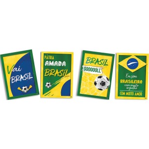 Quadros Decorativos Brasil Com 4 Unidades