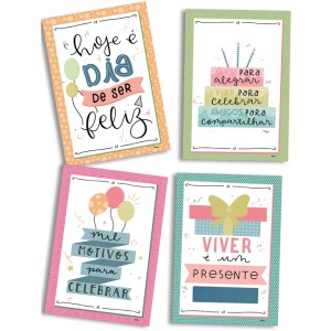 Quadros Decorativos Celebre A Vida Com 4 Unidades